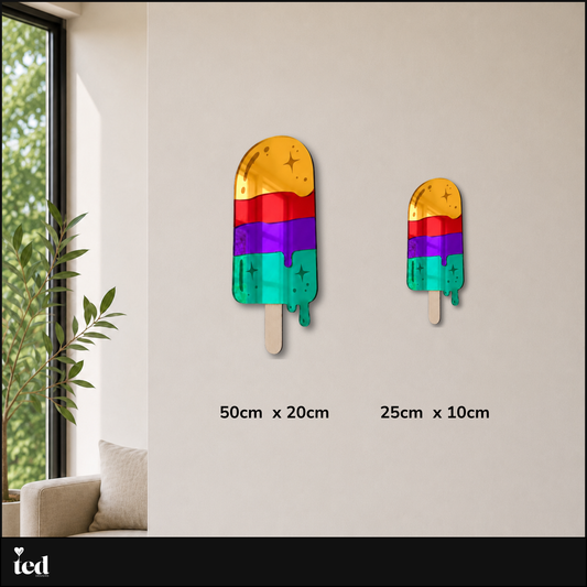 Colourful Mirror Ice Lolly Wall Art,