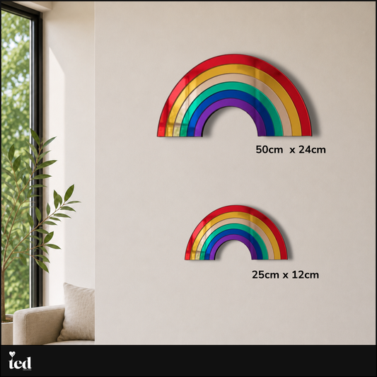 Colourful Rainbow Acrylic Mirror Wall Art
