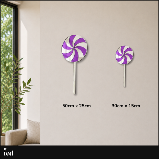 Purple Swirl Lollipop Mirror Art