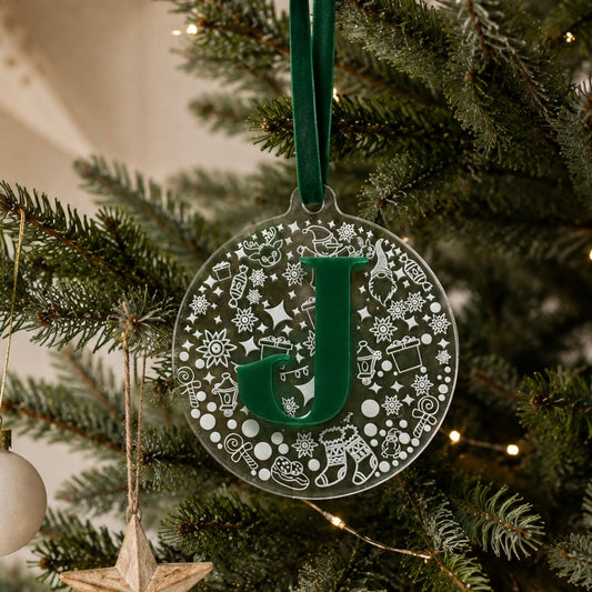 Initial Christmas Personalised Bauble