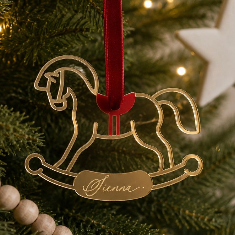 Rocking Horse Personalised Name Ornament