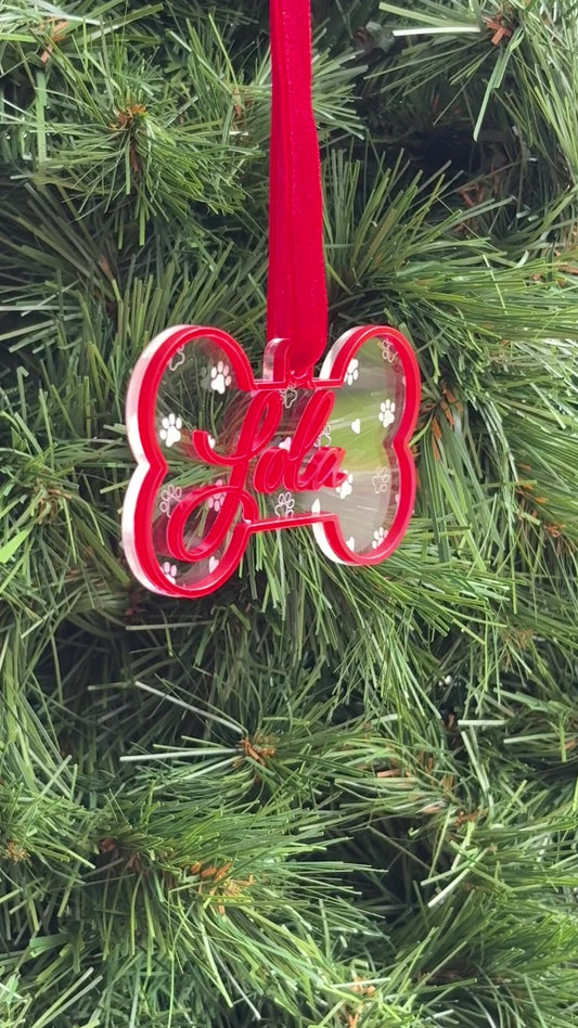 Dog Bone & Paw Print Ornament