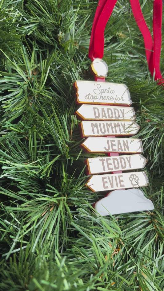Santa Stop Here Christmas Decoration