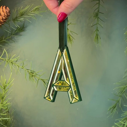 Mirrored Initial Christmas Decoration