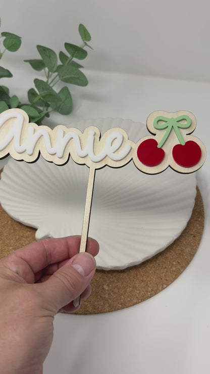Cherry Birthday Cake Topper