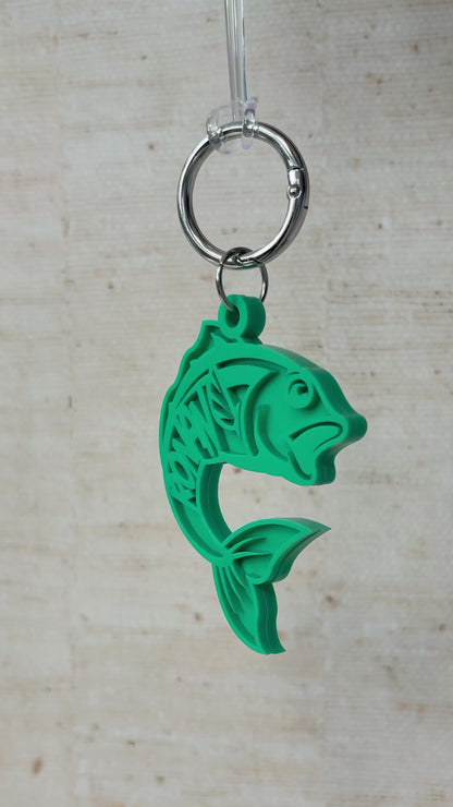 Fish Name Keyring, Custom Engraved Acrylic Keychain