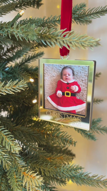 Gold Mirror Photo Frame Christmas Decoration