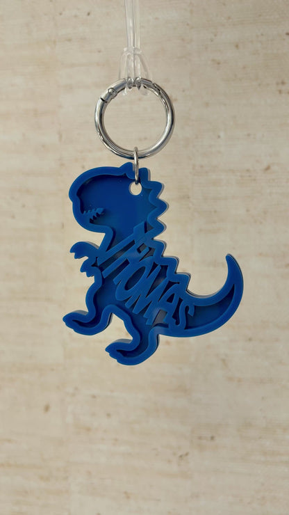 Dinosaur Name Keyring, Custom T Rex Acrylic Keychain