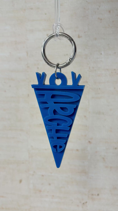 Flag Name Keyring, Layered Glossy Acrylic Pennant