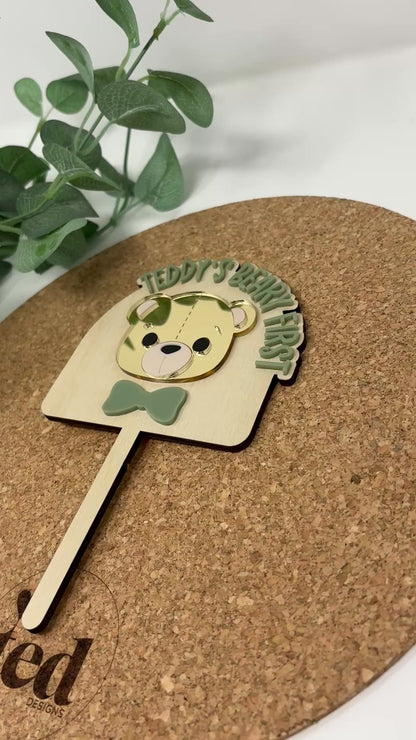 Beary First Birthday Cake Topper