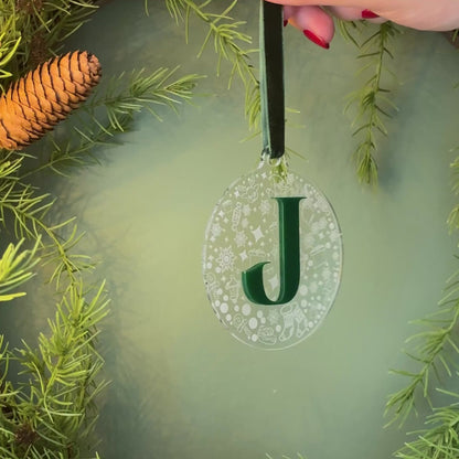 Initial Christmas Personalised Bauble