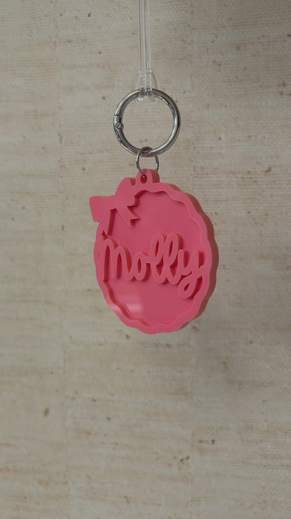 Bow Name Keyring, Custom Bow Bag Charm